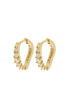 Wave Hoop Earrings, 18k Yellow Gold & Diamonds